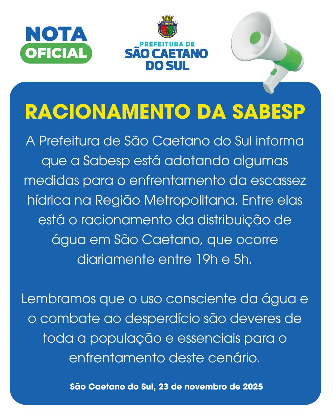 Corte de água!