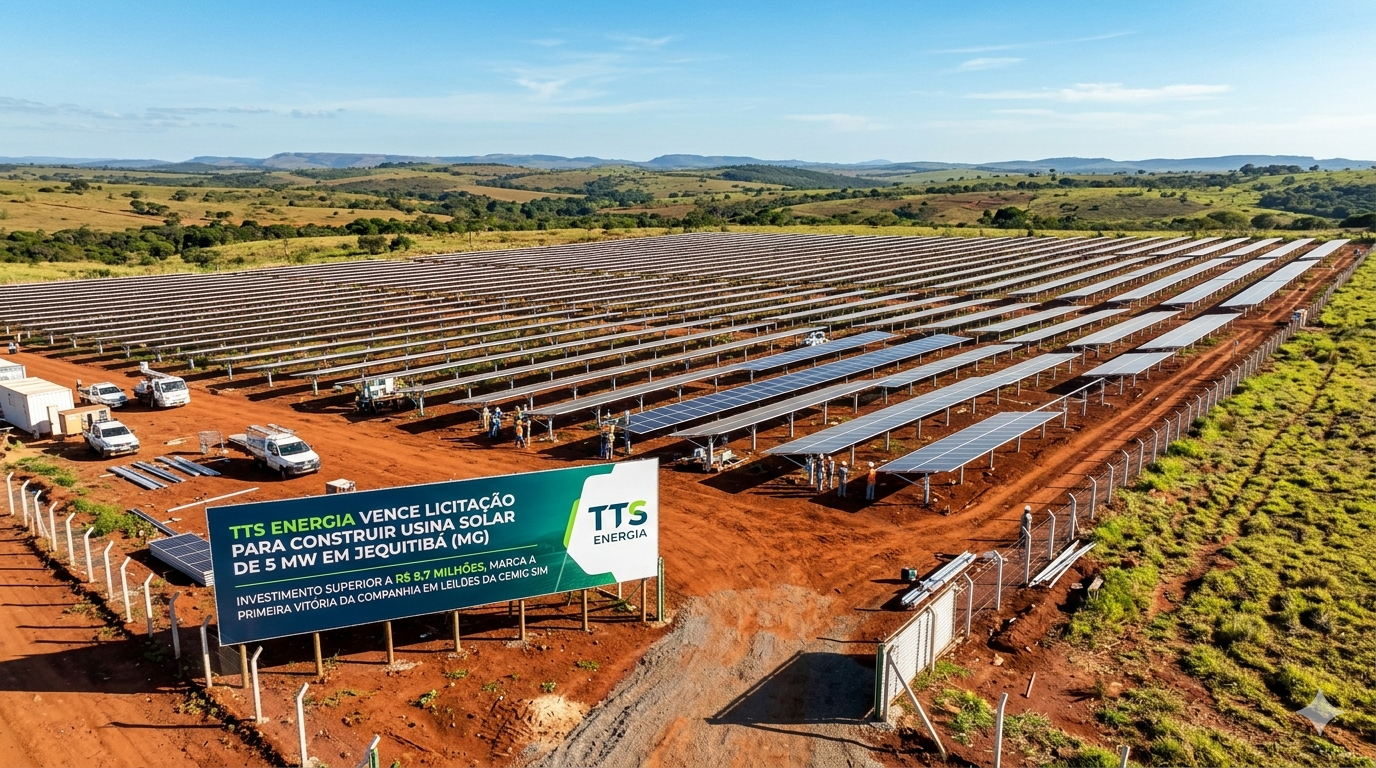 TTS Energia vence licitação para construir usina solar de 5 MW no interior de Minas Gerais