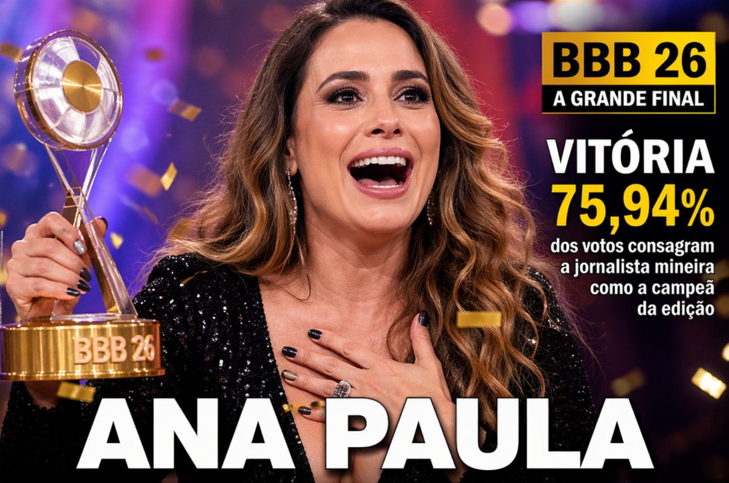 Ana Paula Renault vence o Big Brother Brasil 26 com votação expressiva e maior prêmio da história