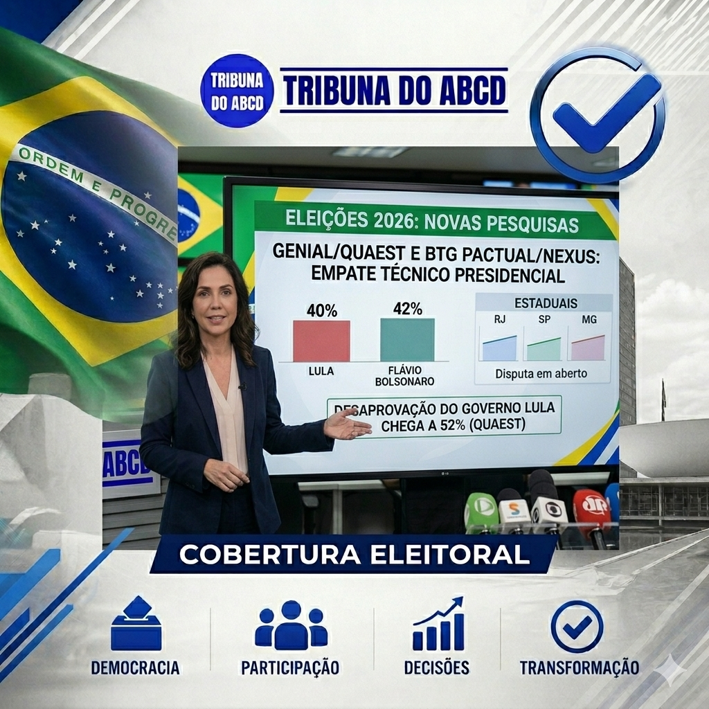 Eleições 2026: Pesquisas indicam empate técnico e polarização consolidada entre Lula e Flávio Bolsonaro