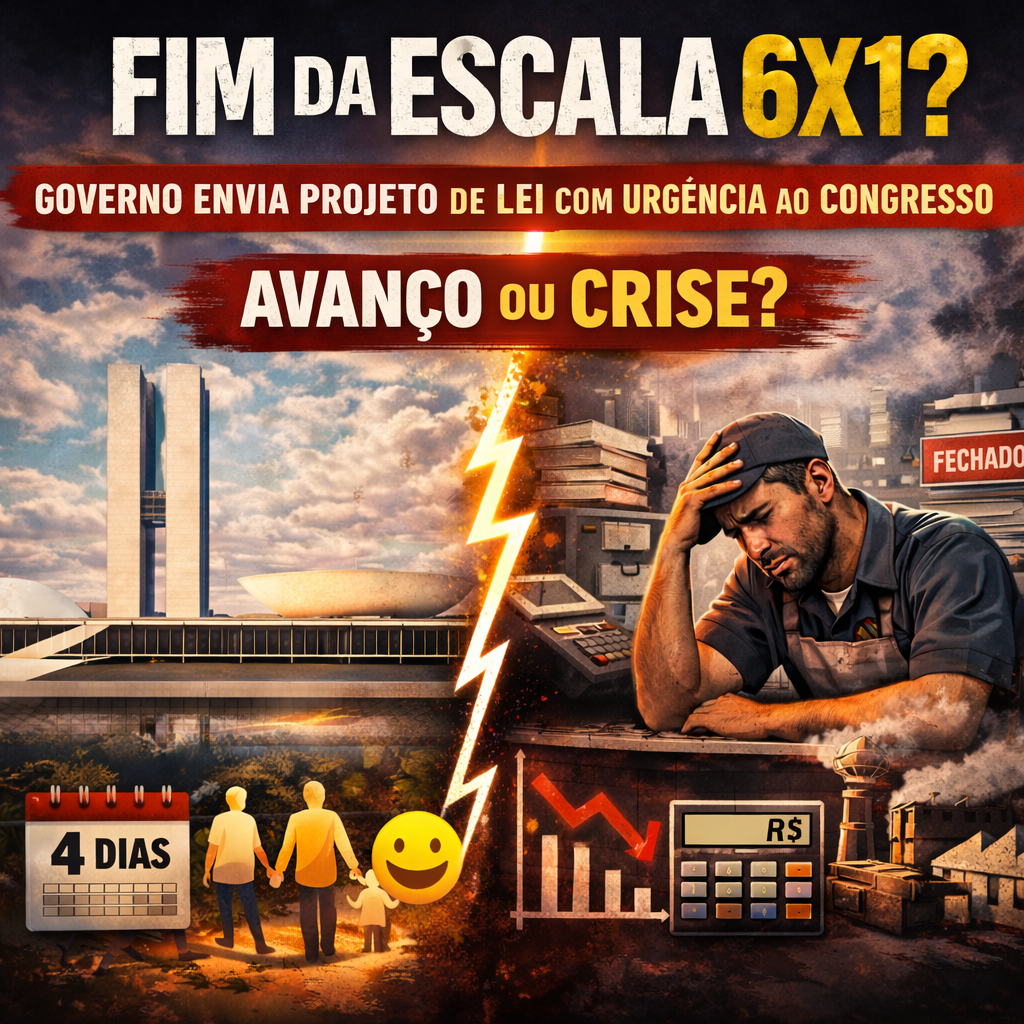 Fim da escala 6x1 avança no Congresso: governo envia projeto com urgência e acirra debate nacional