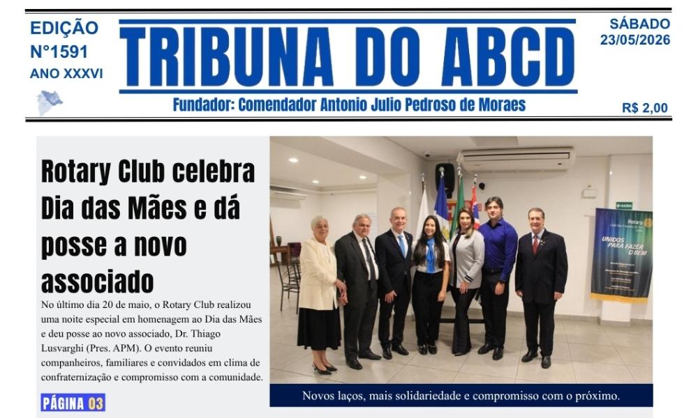 Saiu a Edição 1591 do Jornal Tribuna do ABCD