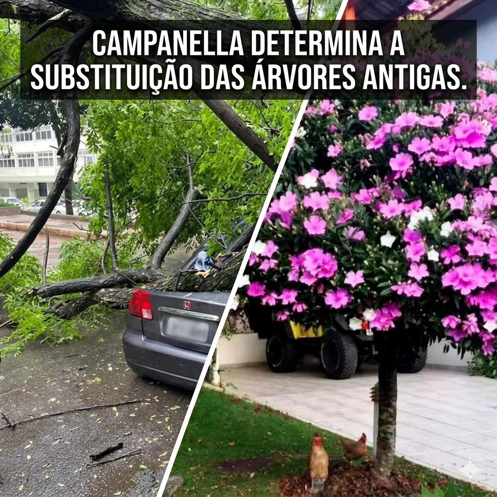 CAMPANELLA DETERMINA A SUBSTITUIÇÃO DAS ÁRVORES ANTIGAS.