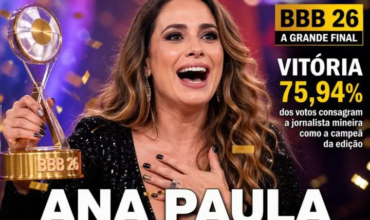 Ana Paula Renault vence o Big Brother Brasil 26 com votação expressiva e maior prêmio da história