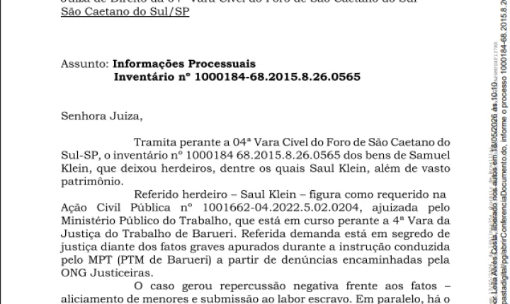 CASO SAUL KLEIN. PROCURADORIA QUER AUMENTAR A INDENIZAÇÃO