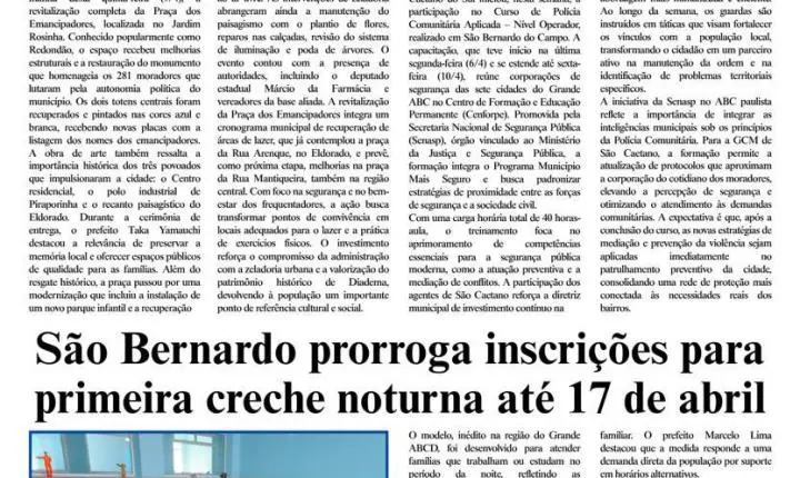 Saiu a Edição 1585 do Jornal Tribuna do ABCD