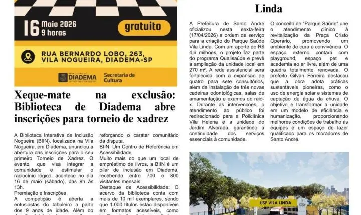 Saiu a Edição 1586 do Jornal Tribuna do ABCD