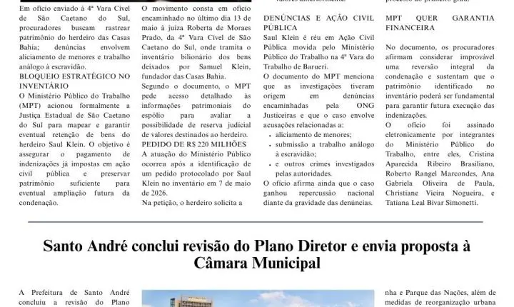 Saiu a Edição 1591 do Jornal Tribuna do ABCD