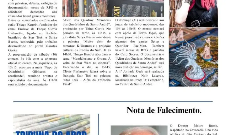 Saiu a Edição 1592 do Jornal Tribuna do ABCD